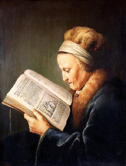 Gerard Dou Portrait of an old woman reading